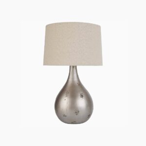 Textured Silver Table Lamp